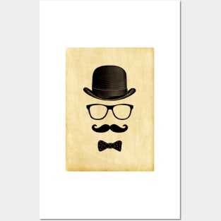 Vintage/Hipster Moustache Man Posters and Art